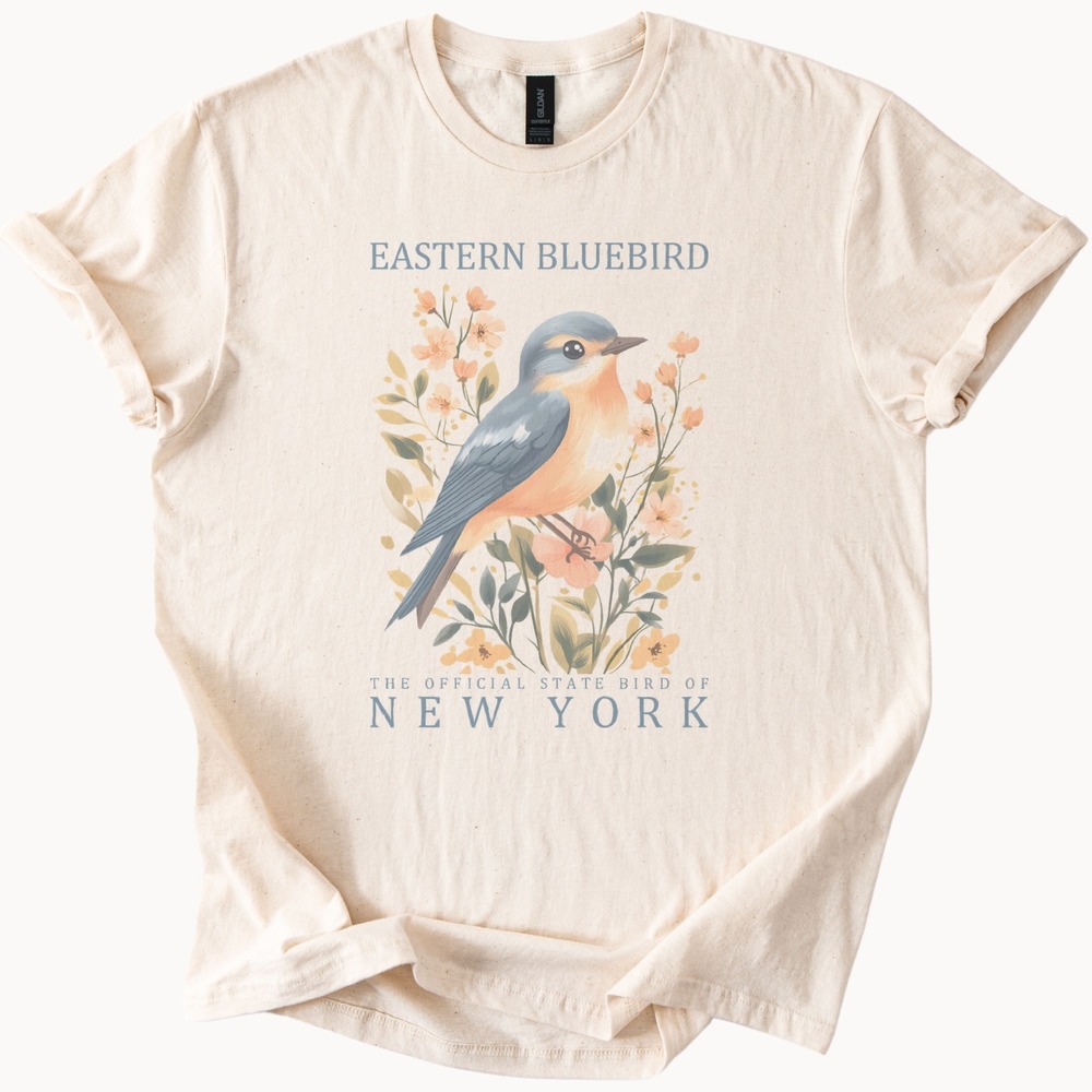 Eastern Bluebird Graphic Tee Nature Bird Illustration Tshirt